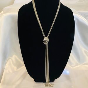 Beautiful Silver Chain Necklace - Knot Silver Long
